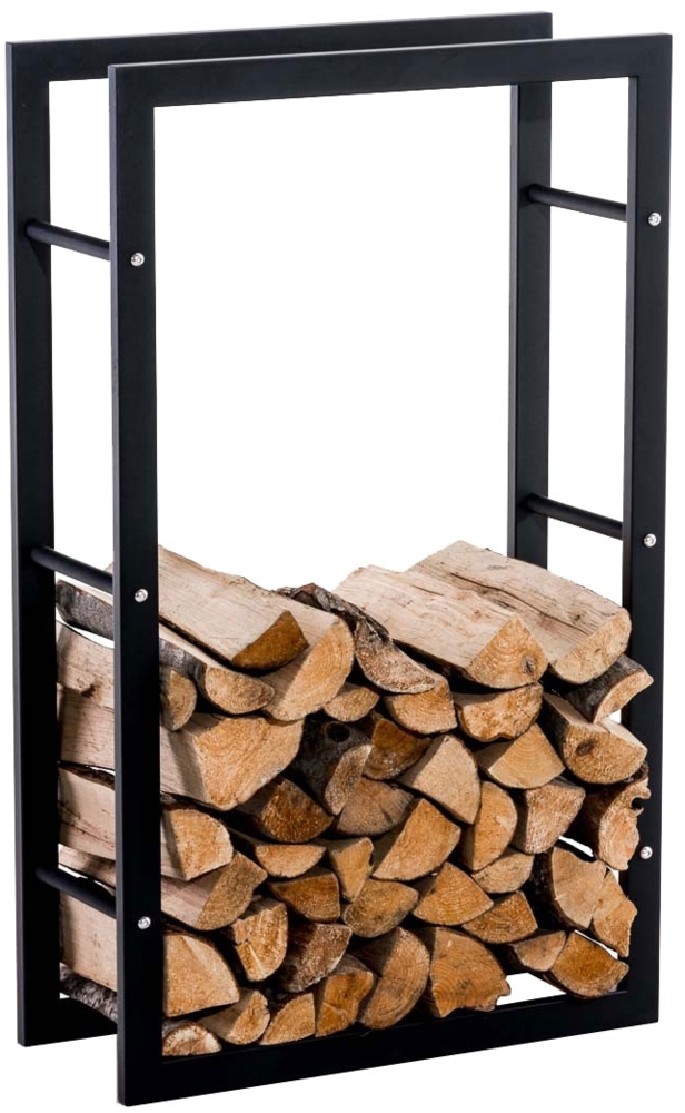 CLP Kaminholzständer Keri V3 schwarz,25x80x100 cm Bild 1