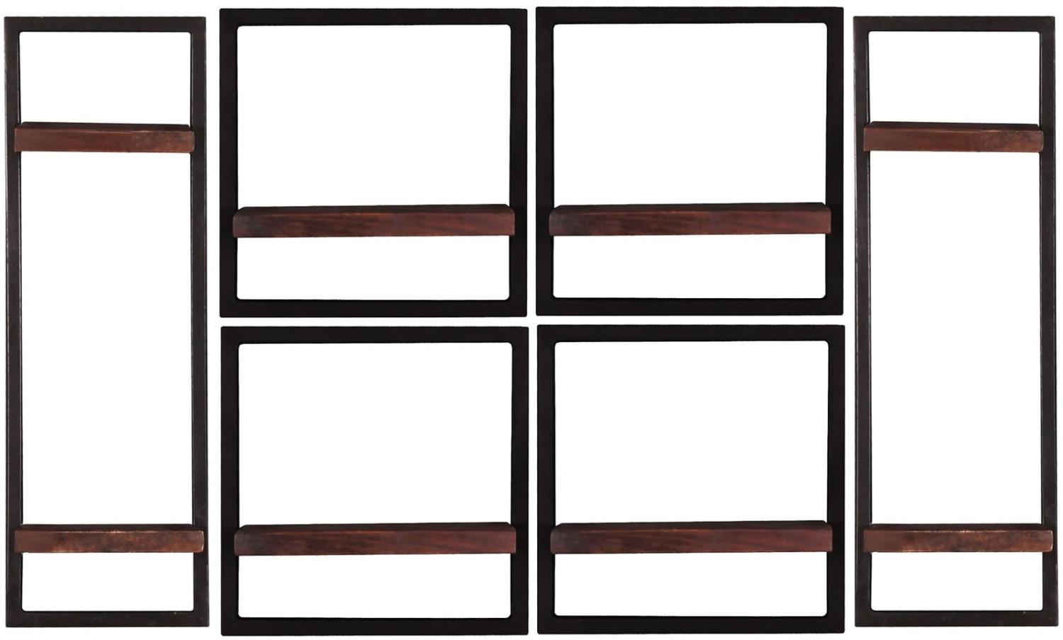 Wandregal-Set 6-teilig 135 x 25 x 75 cm recyceltes Altholz Bild 1