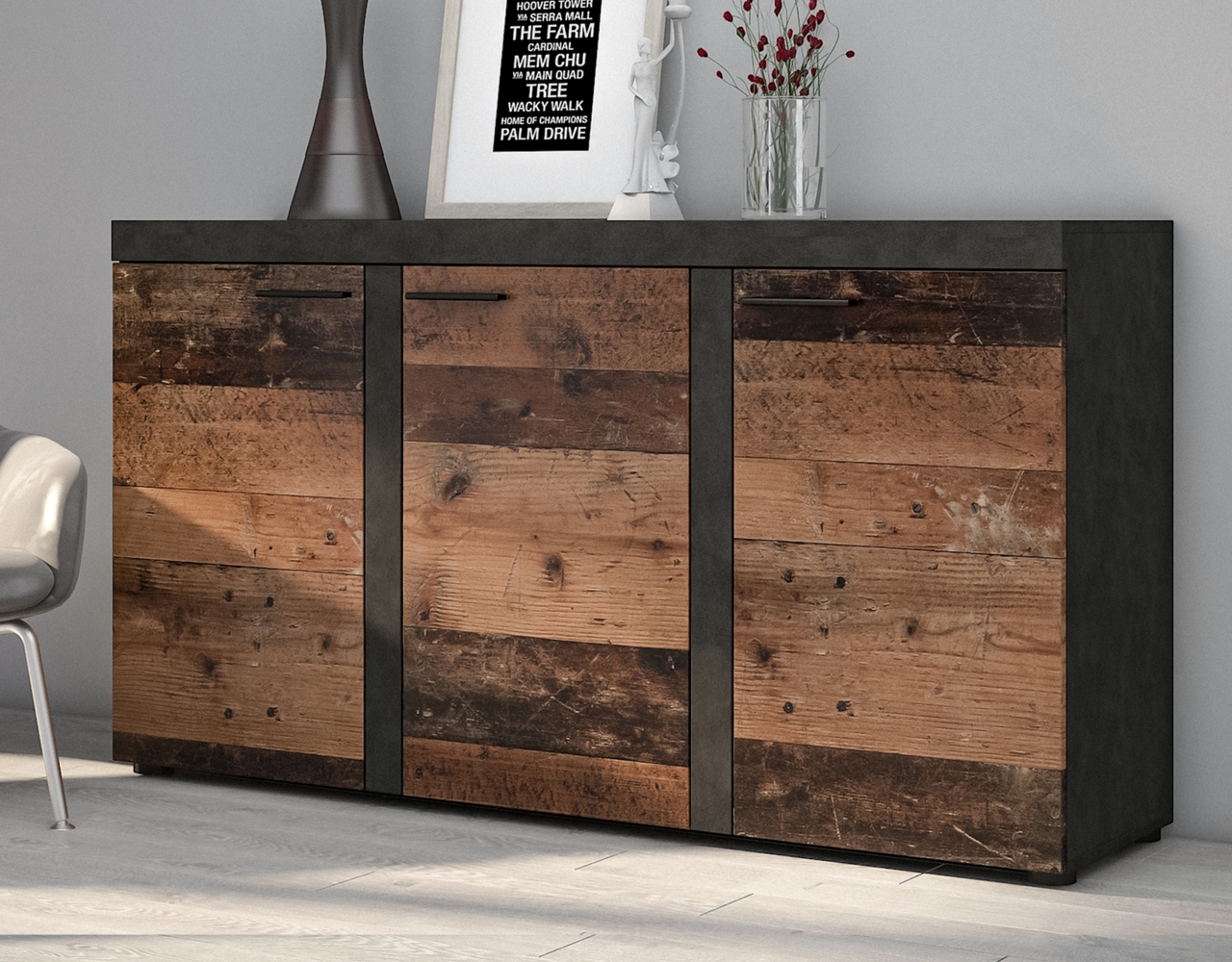 AX LIVING Sideboard Wohnzimmer Spacoro 3D - Modern in Matera/Old Style Bild 1