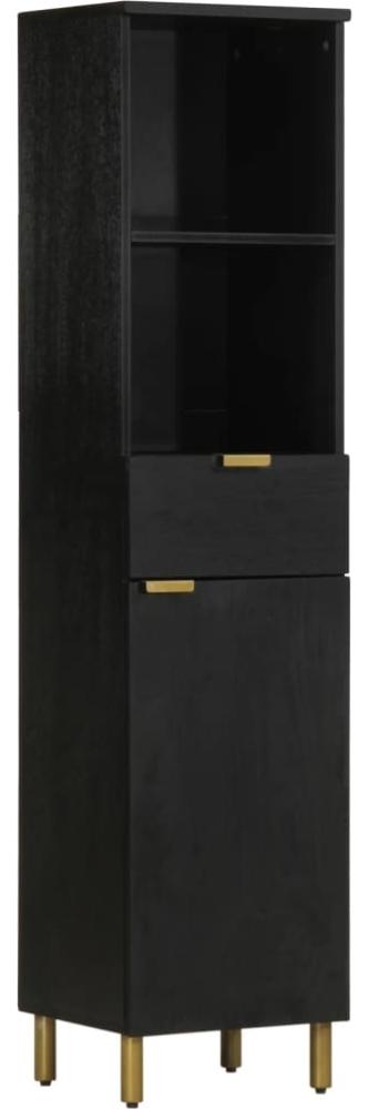 vidaXL Badschrank Schwarz 38x33x160 cm Massivholz Mango 4017670 Bild 1