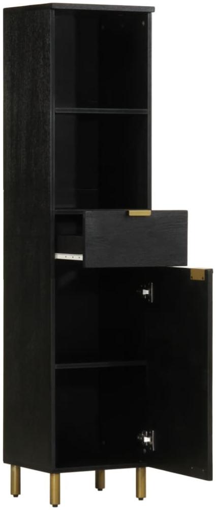 vidaXL Badschrank Schwarz 38x33x160 cm Massivholz Mango 4017670 Bild 1
