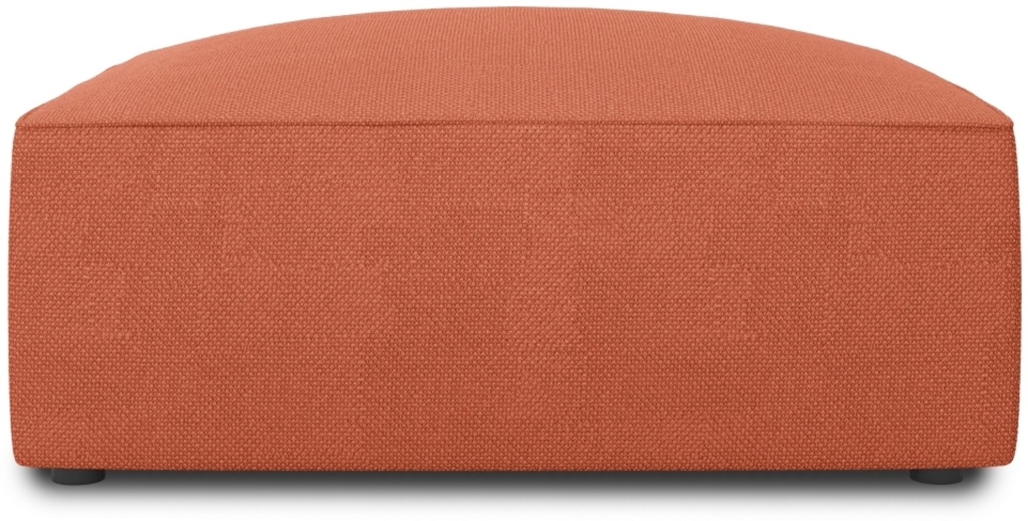 Micadoni Hocker Ruby 1-Sitzer Strukturierter Stoff Koralle Kunststoff schwarz Bild 1