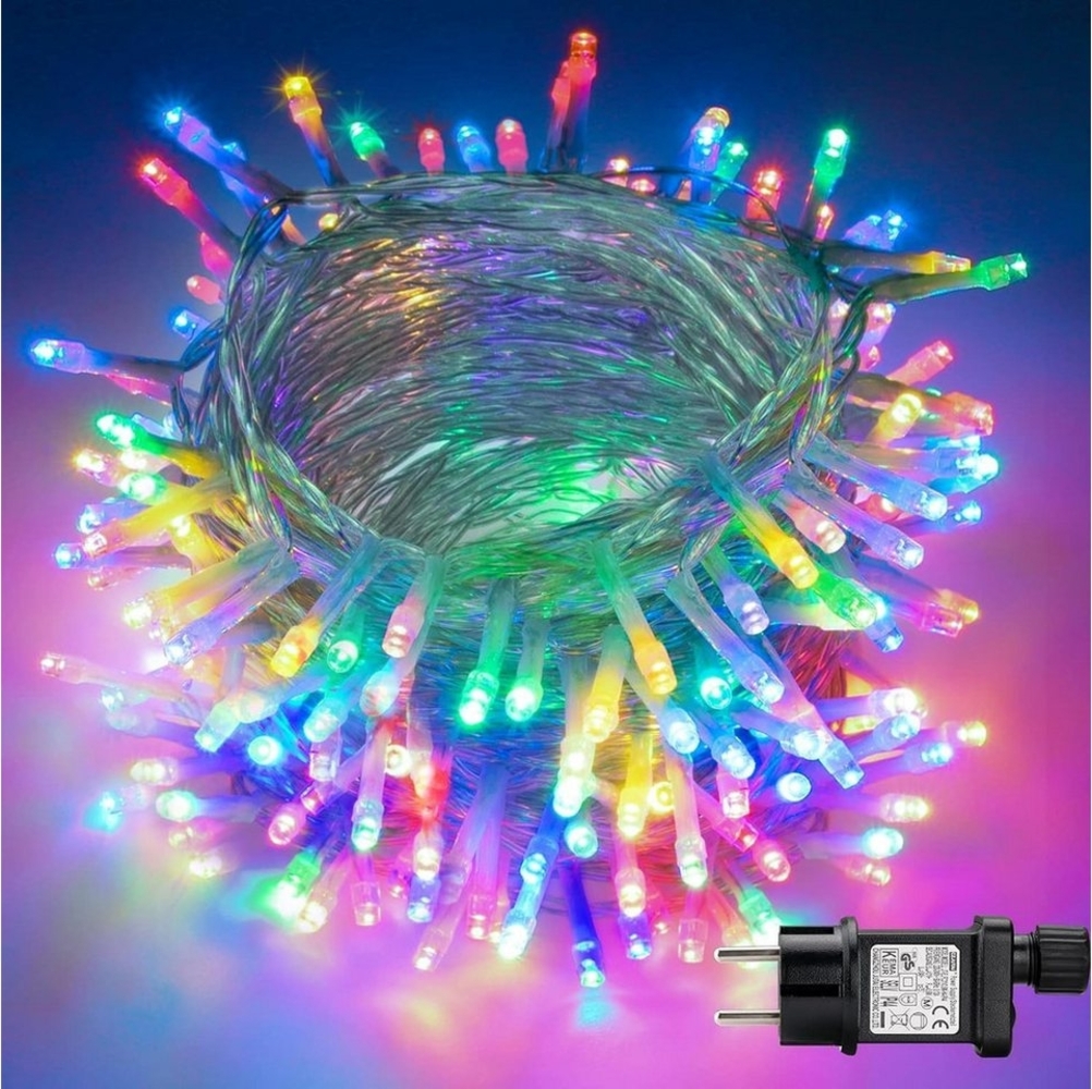 Tukrool LED-Lichterkette 10 m LED-Lichterkette für den Außenbereich, 8 Modi, wasserdicht IP44, Farbige Lichter Bild 1