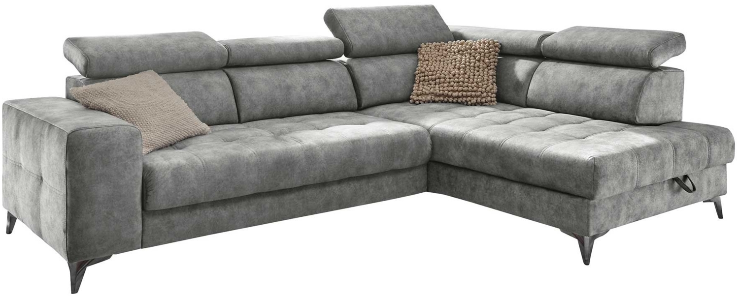 Wohnlandschaft LIV'IN Prag, Stoff, Grau, 282 x 102 x 198 cm Bild 1