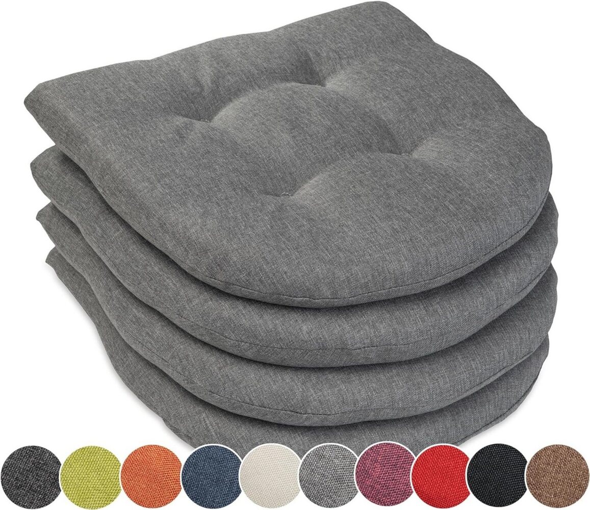 sunnypillow Stuhlkissen 4er Set Auflage 40x40 für Stühle, Bänke in Haus und Garten dick 5cm, Sitzkissen Sitzauflage Stuhlauflage Gartenkissen Esszimmerstuhl Bild 1