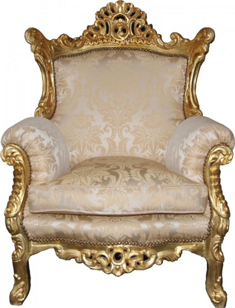 Casa Padrino Barock Sessel "Al Capone" Mod2 Creme / Gold Möbel - Antik Stil Bild 1