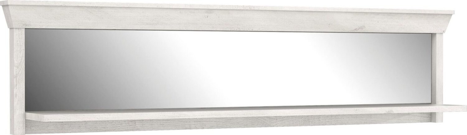FORTE Kashmir Wandregal mit Spiegel, Holzwerkstoff, Weiß/Beige, 177,7 x 43,5 x 24,5 cm Bild 1