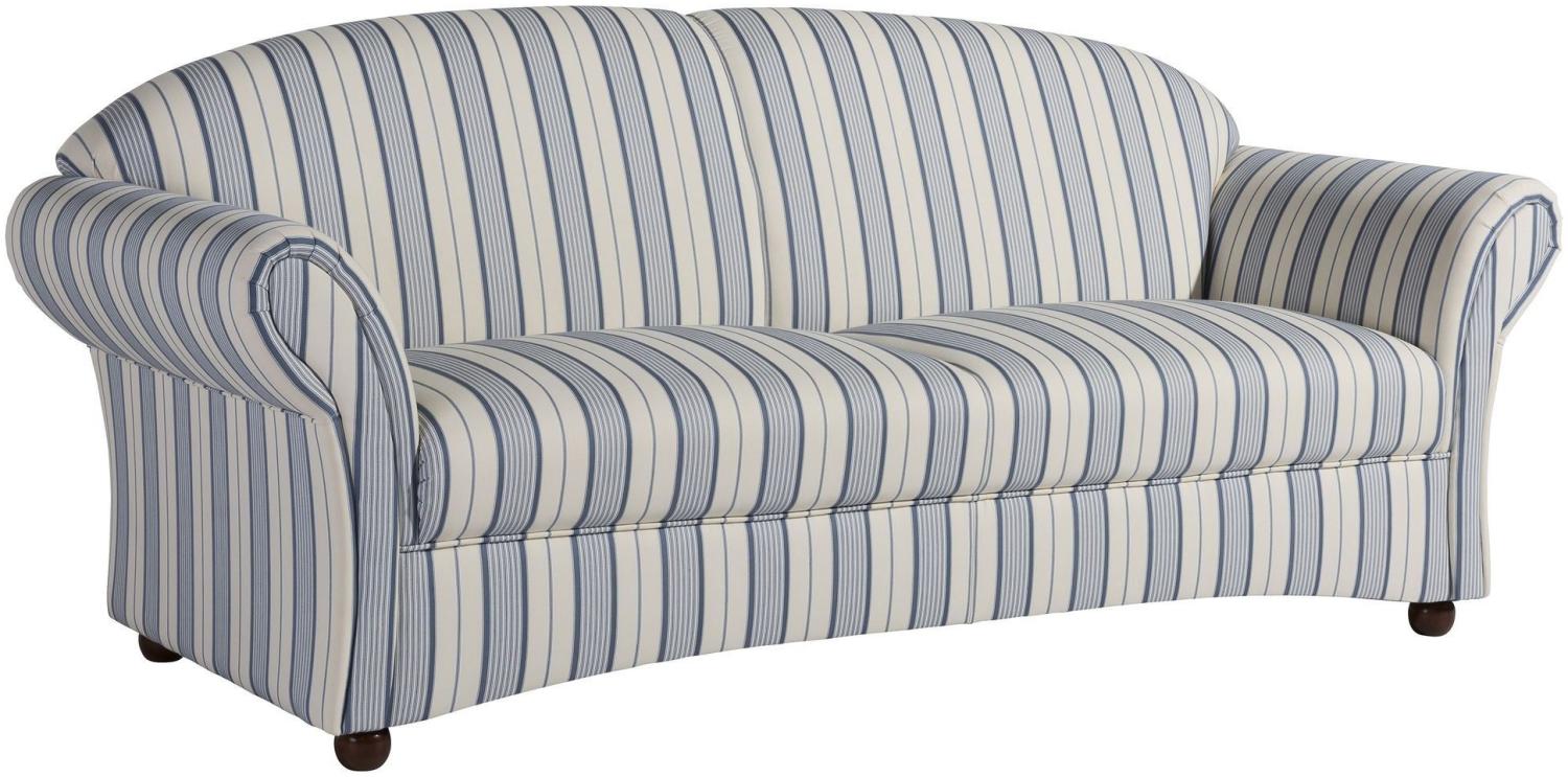 Sofa 2,5-Sitzer Kama Bezug Flachgewebe Buche nussbaum dunkel / blau 21558 Bild 1