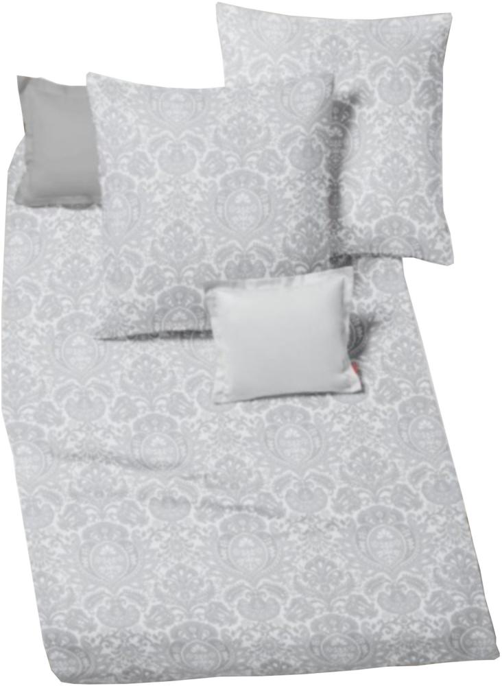 Fleuresse Mako-Damast-Bettwäsche Zürich, mit Effektgarn Melange Silber 155 x 200 cm Bild 1