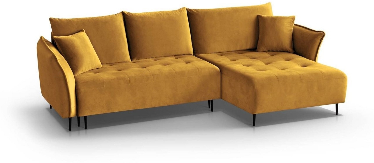 Beautysofa Polsterecke Bali Die Lieferung beinhaltet die Lieferung in die Wohnung, mit Schlaffunktion, Bettkasten, universelle Ottomane, Polsterecksofa mit schwarze Metallbeine,Schlafcouch Bild 1