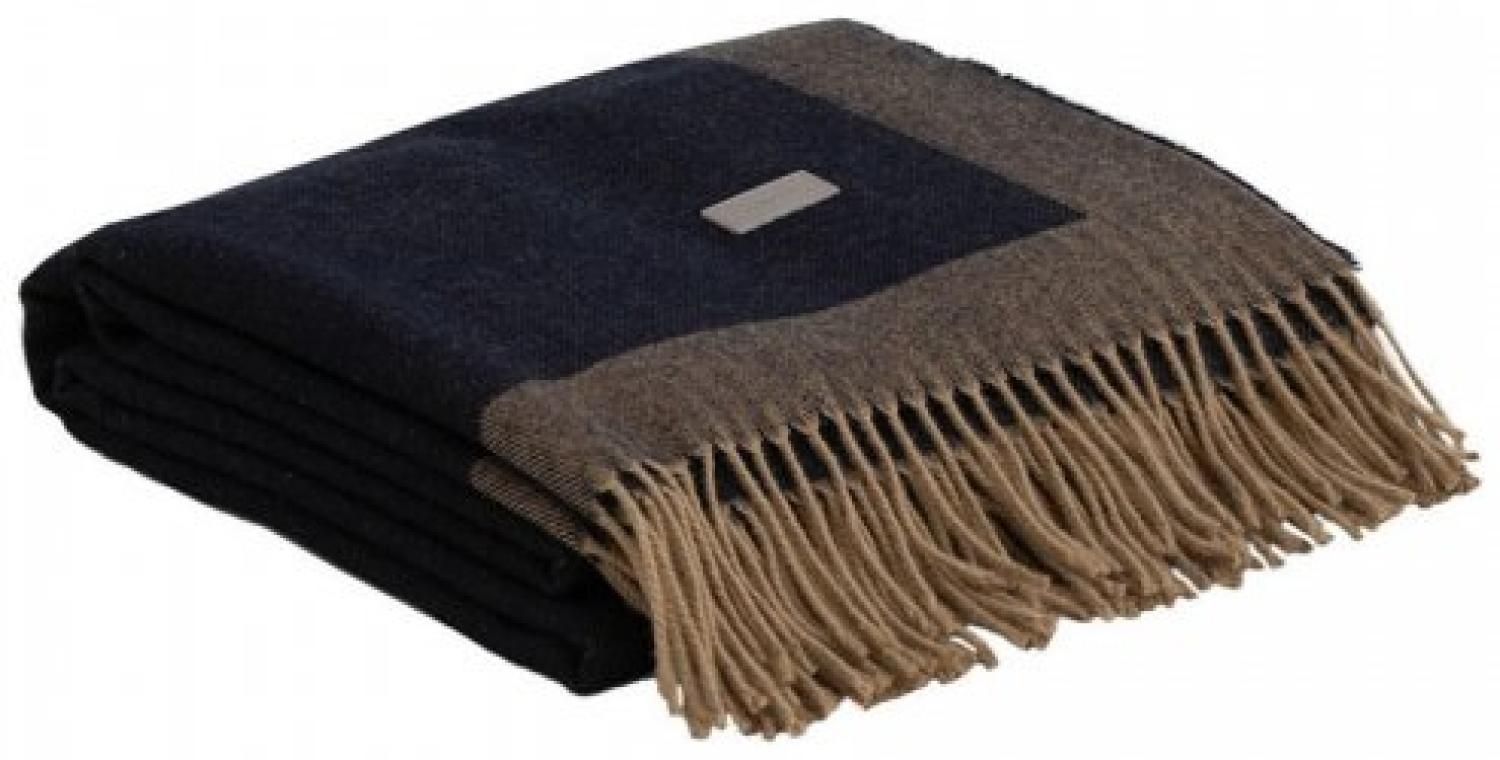 Gant Home Decke Wolle Monogram Throw Evening Blue (130x180cm) 853094702-433 Bild 1