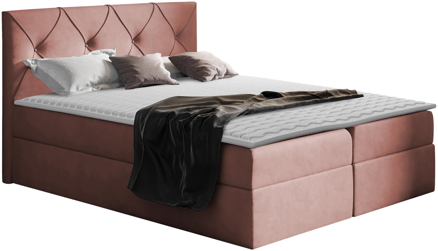 Boxspringbett Nakir, Rosa, 140 x 200 cm Bild 1