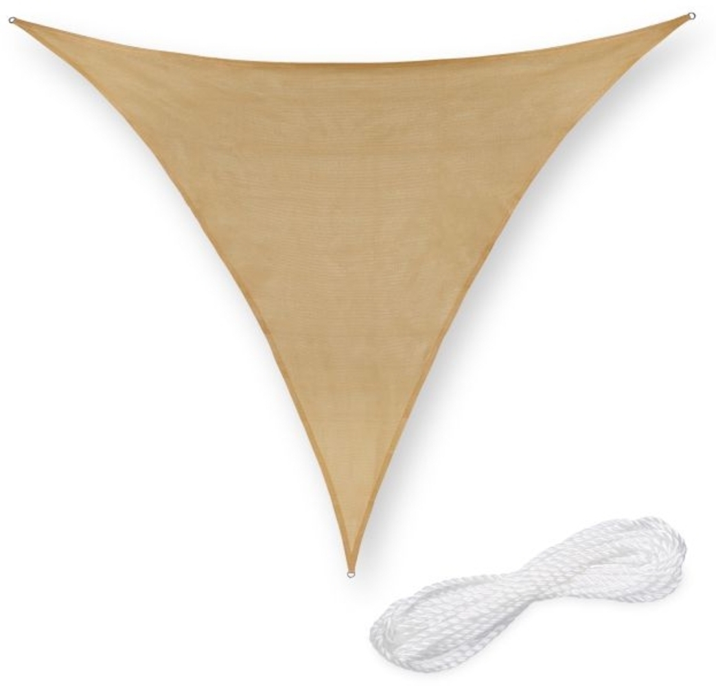 Dreieckiges Sonnensegel HDPE, Beige, 2 x 2 x 2 m Bild 1