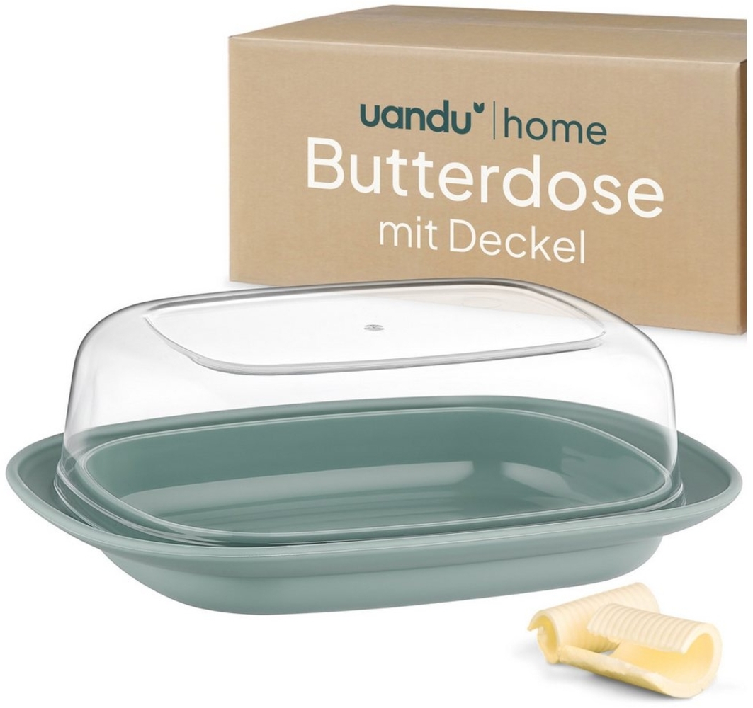 uandu home Butterdose mit Deckel Kunststoff, Butterbehälter, Butter dish, Butterdosen, (Butterschale mit Deckel, Butterdose spülmaschinenfest, Butterbox, Butter Box Dose) Bild 1