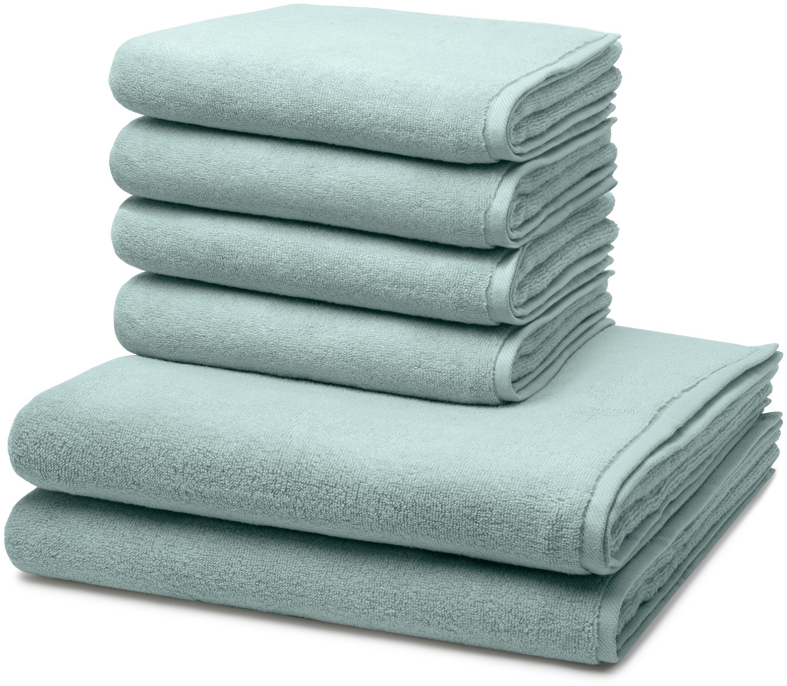 Ross Sensual Skin 6 tlg. Frottier-Set - 4 X Handtuch (50 X 100cm), 2 X Duschtuch (75 X 140cm) - 500 g/m2 - Jade Bild 1