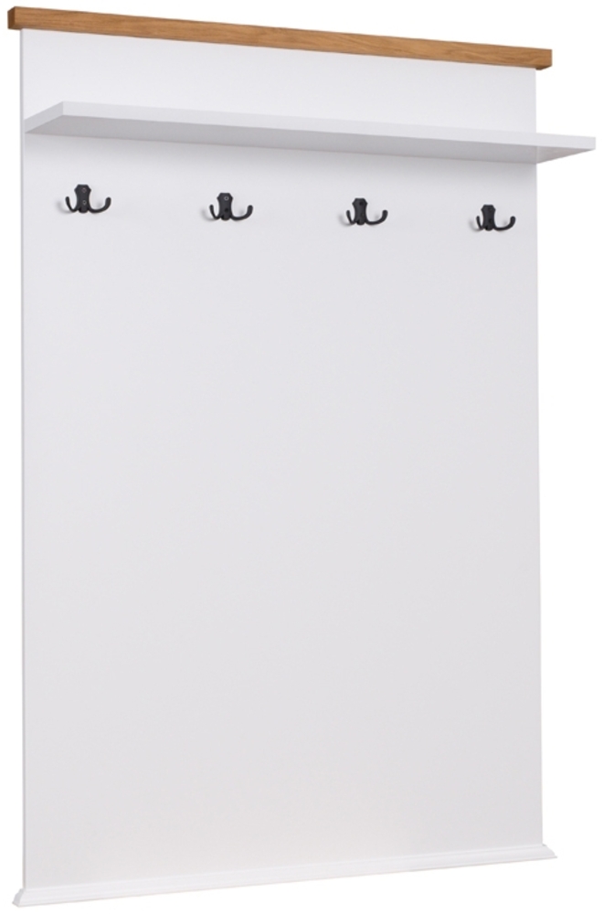 Wandpaneel Galineo Garderobenpaneel 99cm weiß MDF Eiche Natur Bild 1