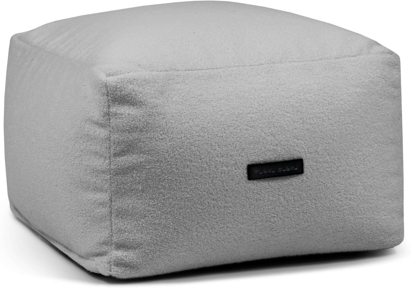 Sitzsack ‘Softbox‘, Bezugstoff - Teddy, 100% Polyester, White Grey, 40x70x70 cm. Bild 1