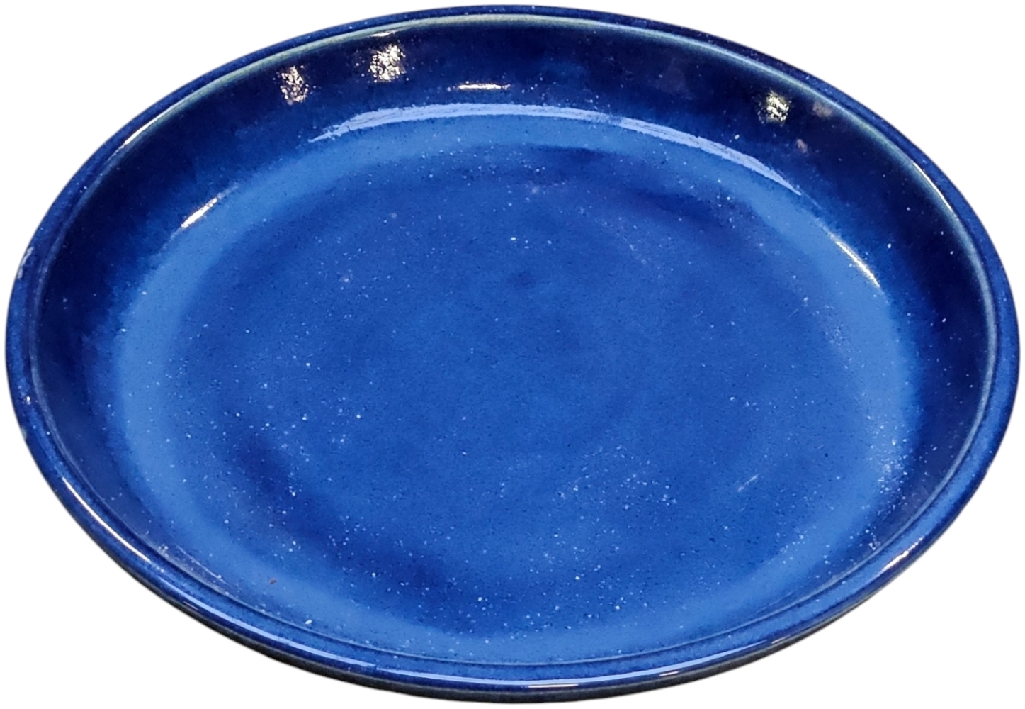 Pflanzteller für Blumentopf aus Keramik 42cm Royal Blau glasiert Vogeltränke Bild 1