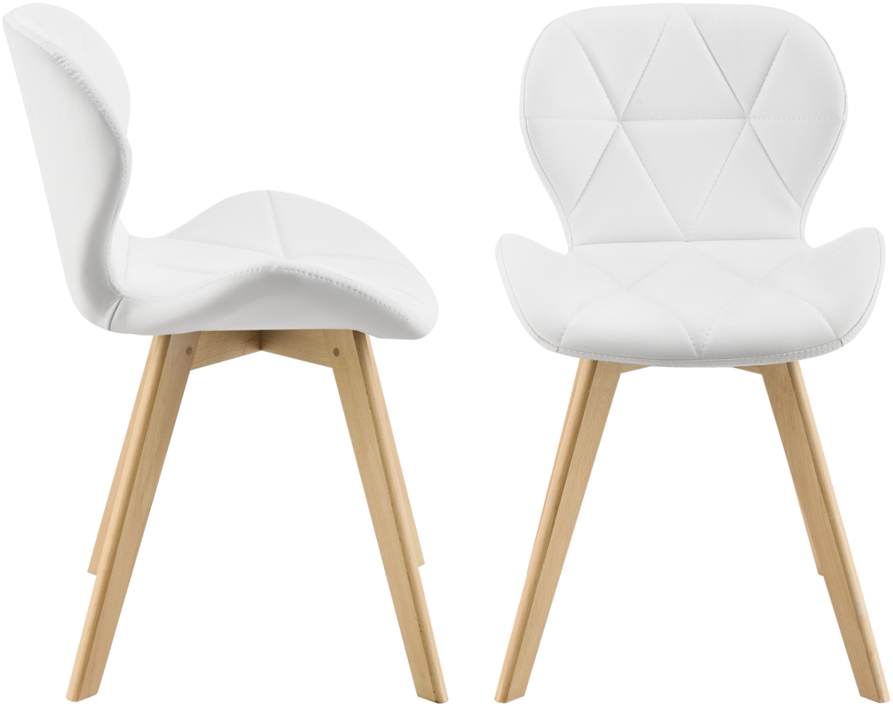 Esszimmerstuhl Älmhult 2-er Set 78x47x52 cm Kunstleder Weiß [en. casa] Bild 1