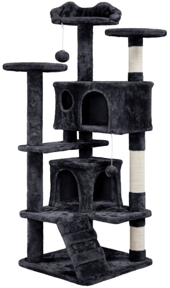 Yaheetech Kratzbaum Katzenbaum Kletterbaum 139/156/178/202,5 cm (H), mit 3 Aussichtsplattformen & 2 Katzenhöhlen & 2 Abnehmbare Plüschball Bild 1