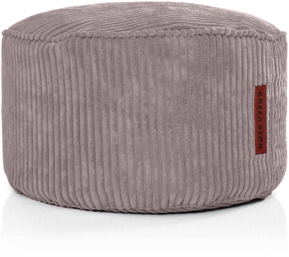 Green Bean® Indoor Sitzhocker Pouf 45x25cm EPS-Perlen Füllung & Cordstoff Kuschelig Weich Waschbar - Grau Schiefergrau Bild 1