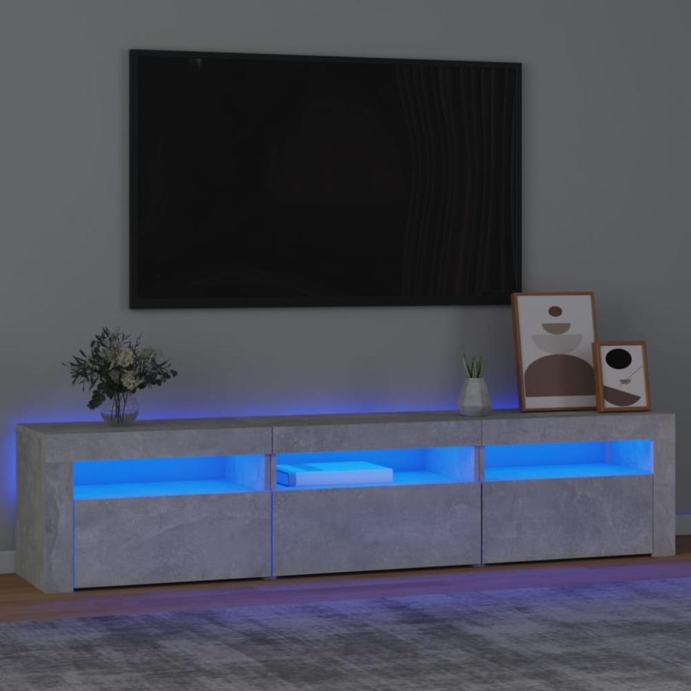 vidaXL TV-Schrank mit LED-Leuchten Betongrau 180x35x40 cm 3152757 Bild 1