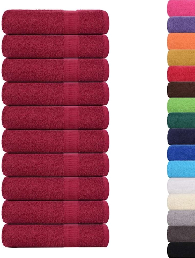 vidaXL Handtücher FROGN 10 Stk. Bordeaux 50x100 cm 360 g/m² 136736 Bild 1