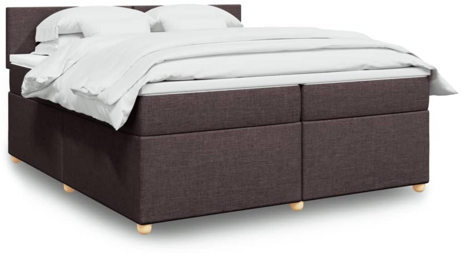 vidaXL Boxspringbett mit Matratze Dunkelbraun 200x200 cm Stoff 3289083 Bild 1