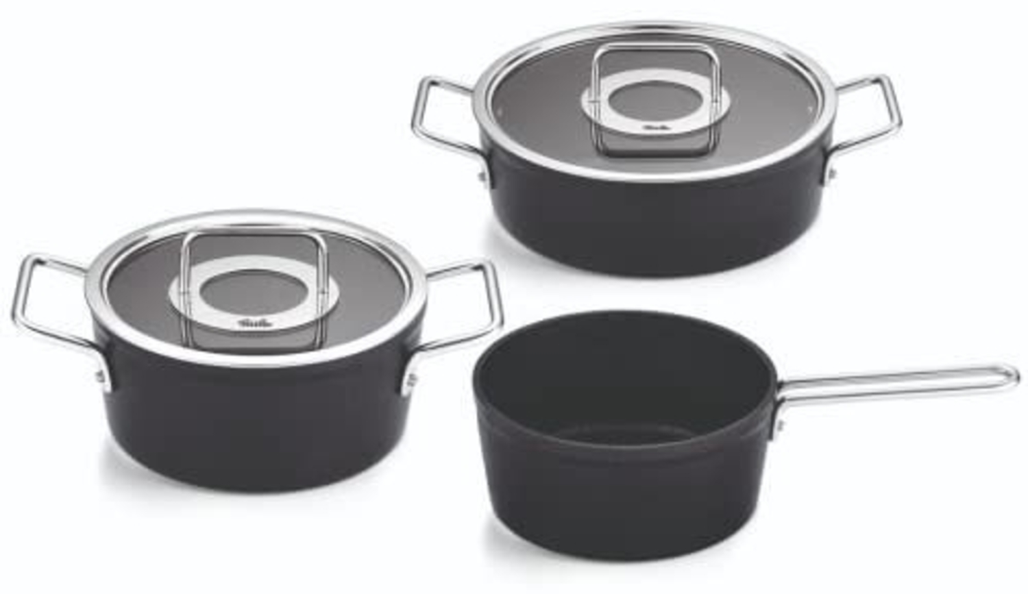 Fissler Topf-Set Adamant®, Aluminium (Set, 3-tlg, Kochtopf 20 + Bratentopf 24 + Stielkasserolle 18cm oD), Made in Germany Bild 1