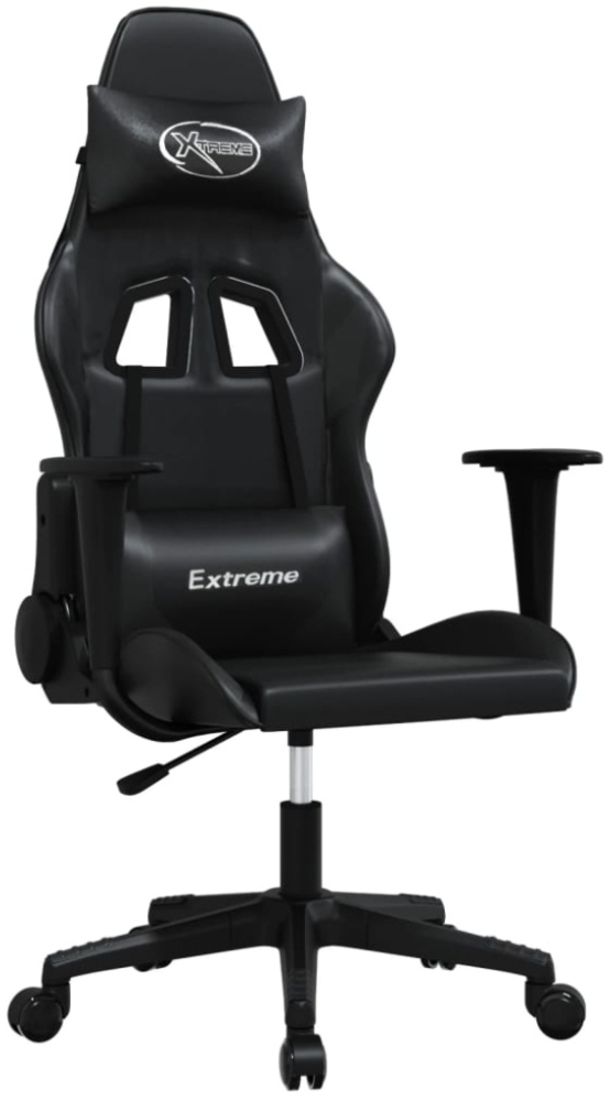 vidaXL Gaming-Stuhl mit Massagefunktion Schwarz Kunstleder 345453 Bild 1