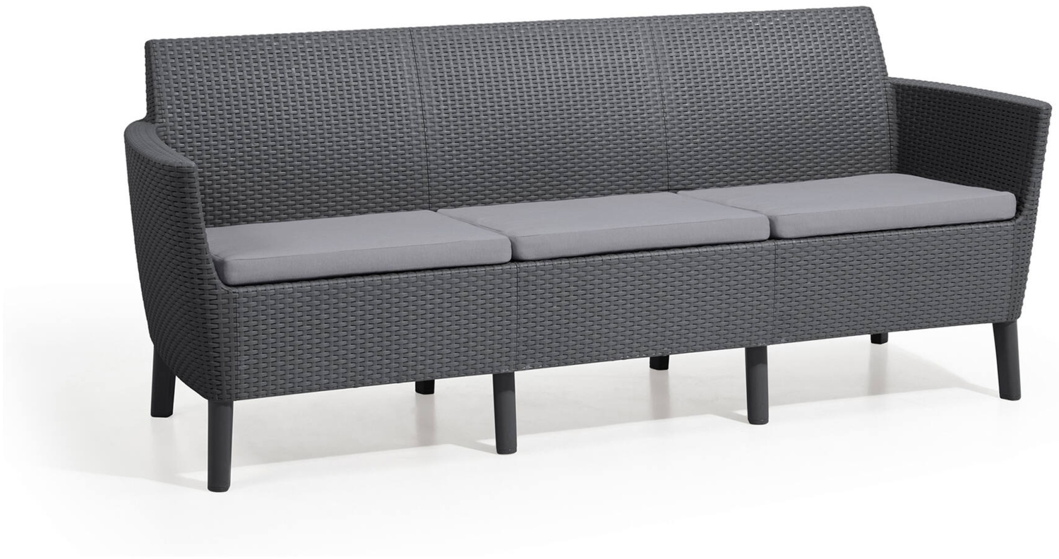 Dmora Outdoor-Sofa Winnipeg, Gartensofa, Terrassensofa, Sitzbank für draußen, 187x67 h76 cm, Anthrazit Bild 1