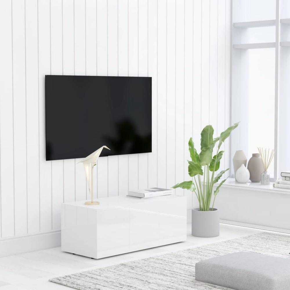 vidaXL TV-Schrank Hochglanz-Weiß 80 x 34 x 30 cm Holzwerkstoff Bild 1