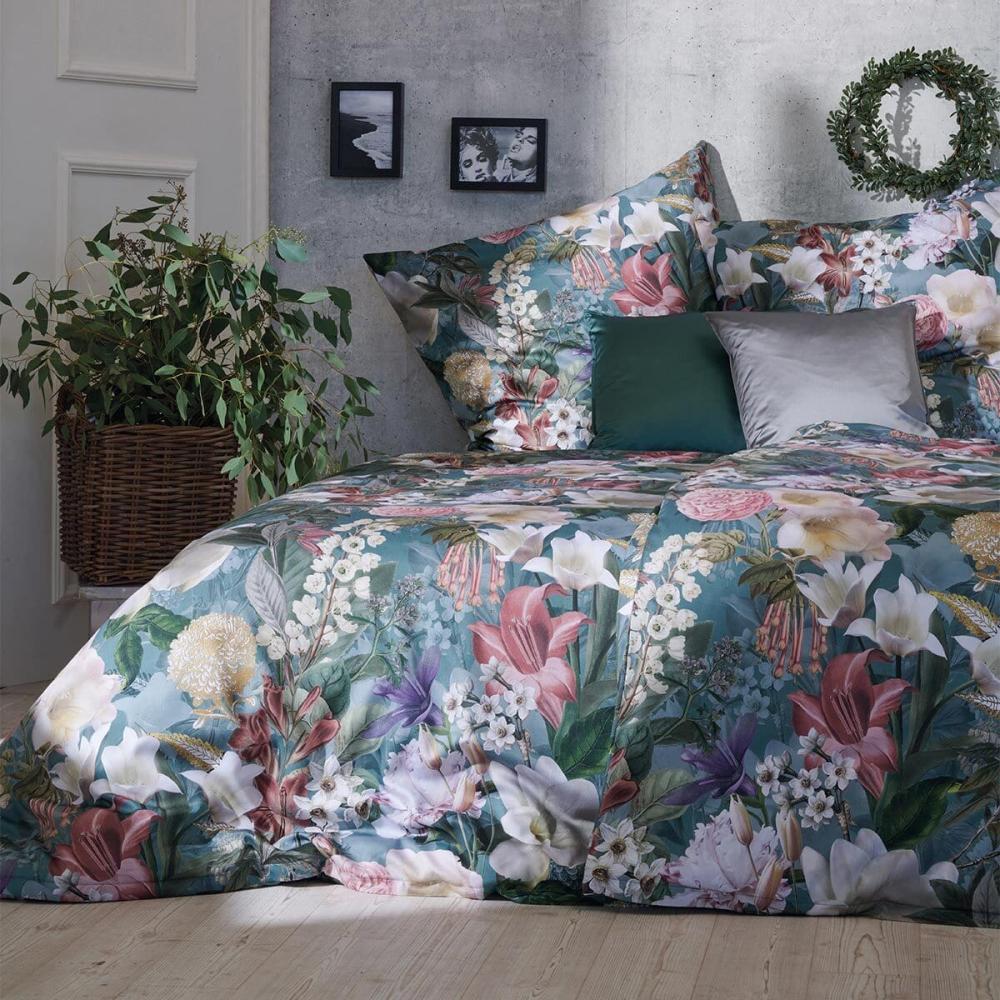 Apelt Mako-Satin Bettwäsche Tamara petrol bunt | 135x200 cm + 80x80 cm Bild 1