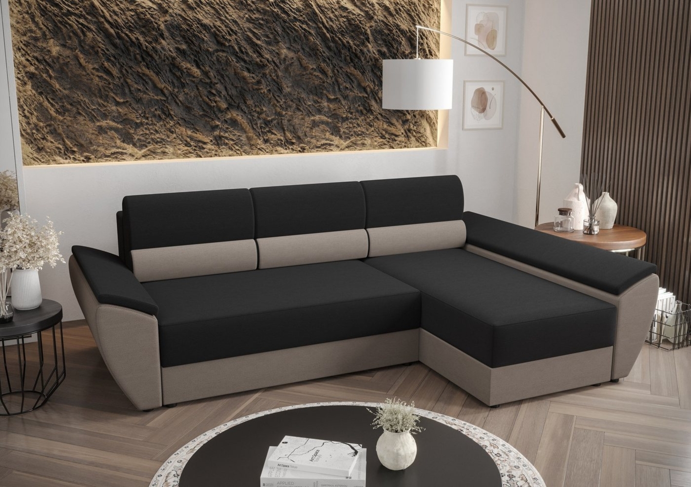 ALTDECOR Ecksofa REB-L3, Couch mit Schlaffunktion, Wohnzimmer - Wohnlandschaft Bild 1