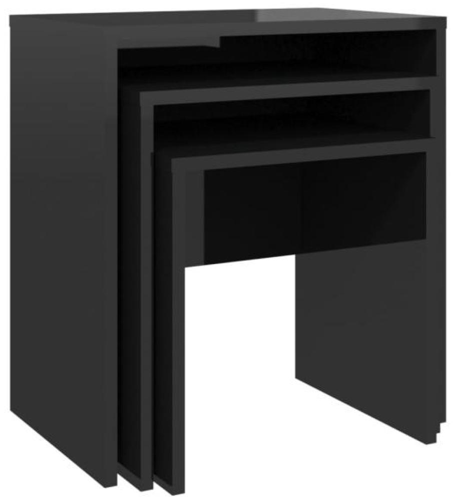 vidaXL Satztische 3-tlg. Hochglanz-Schwarz Spanplatte [808538] Bild 1