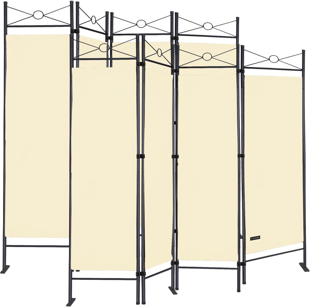 Casaria 2x Paravent Raumteiler Sichtschutz Verstellbar Creme Bild 1