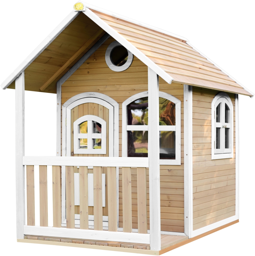 AXI Spielhaus Alex aus FSC Holz Outdoor Kinderspielhaus für den Garten in Braun & Weiß | Braun, weiß | Holz | 191 cm Bild 1