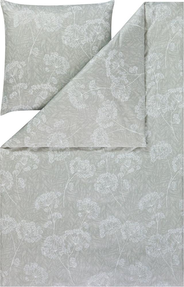 Estella Mako Jersey Bettwäsche 155x220 Anja khaki Gräser Blütendolden 6345-016 Bild 1