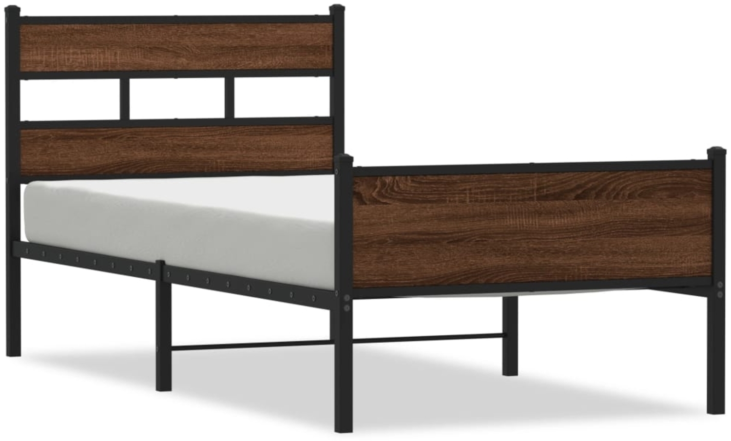 vidaXL Bettgestell ohne Matratze Braun Eiche 100x200 cm Holzwerkstoff 4017339 Bild 1