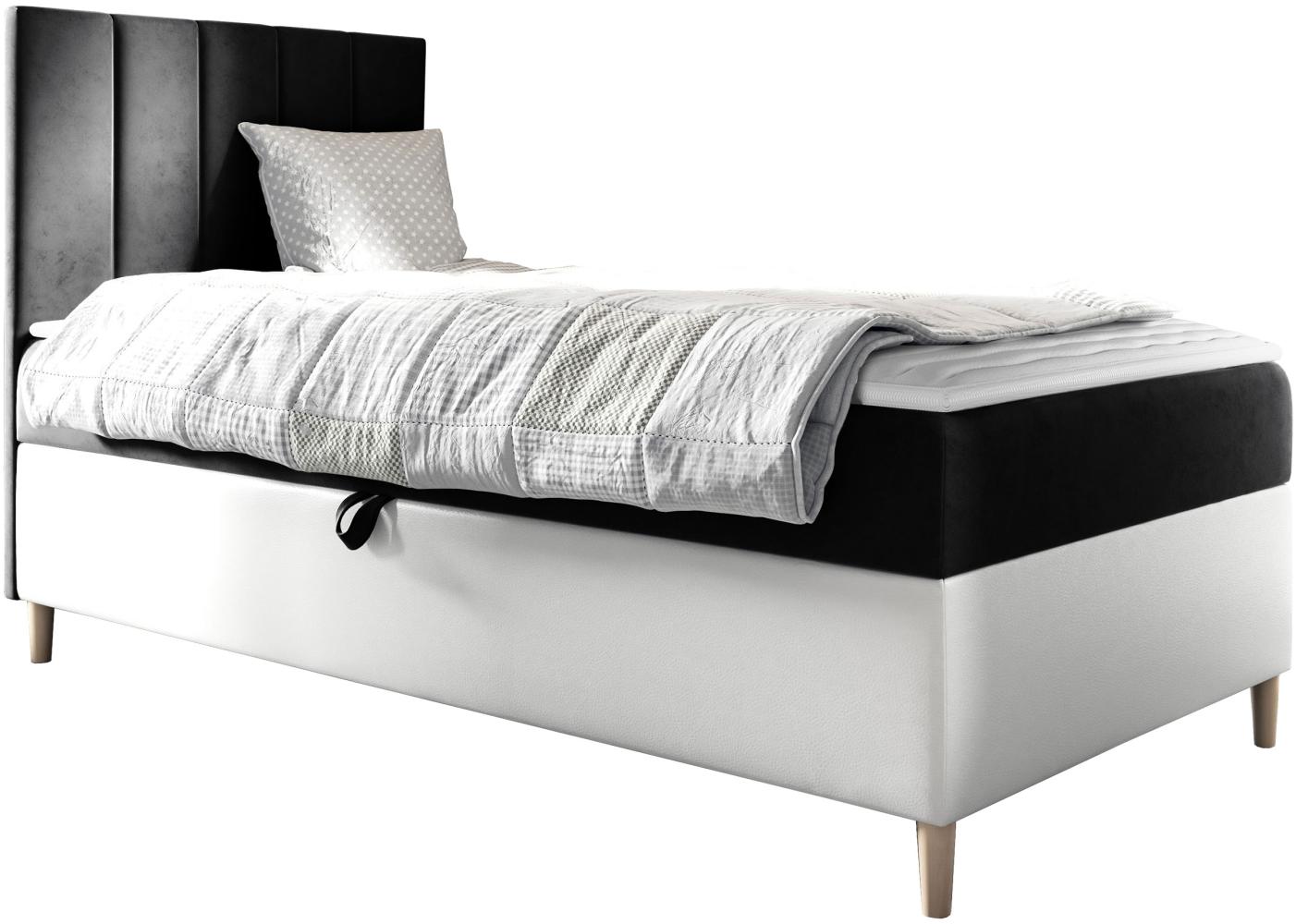 Boxspringbett Chapeni 'Junior 1' schwarz 100 x 200 cm Links Bild 1