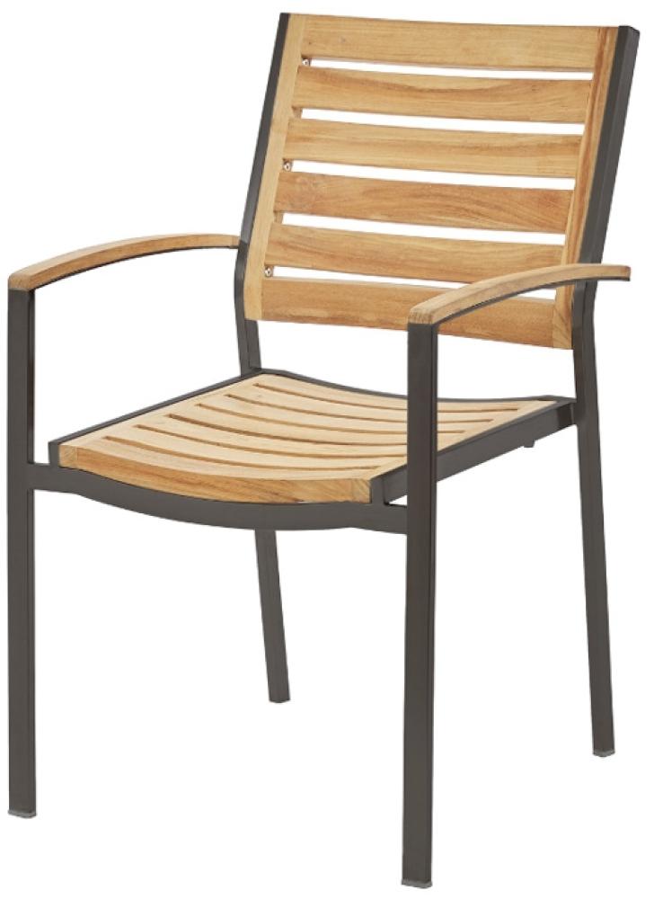 2er Set Diamond Garden Treviso Stapelstuhl Edelstahl/Teak Bild 1