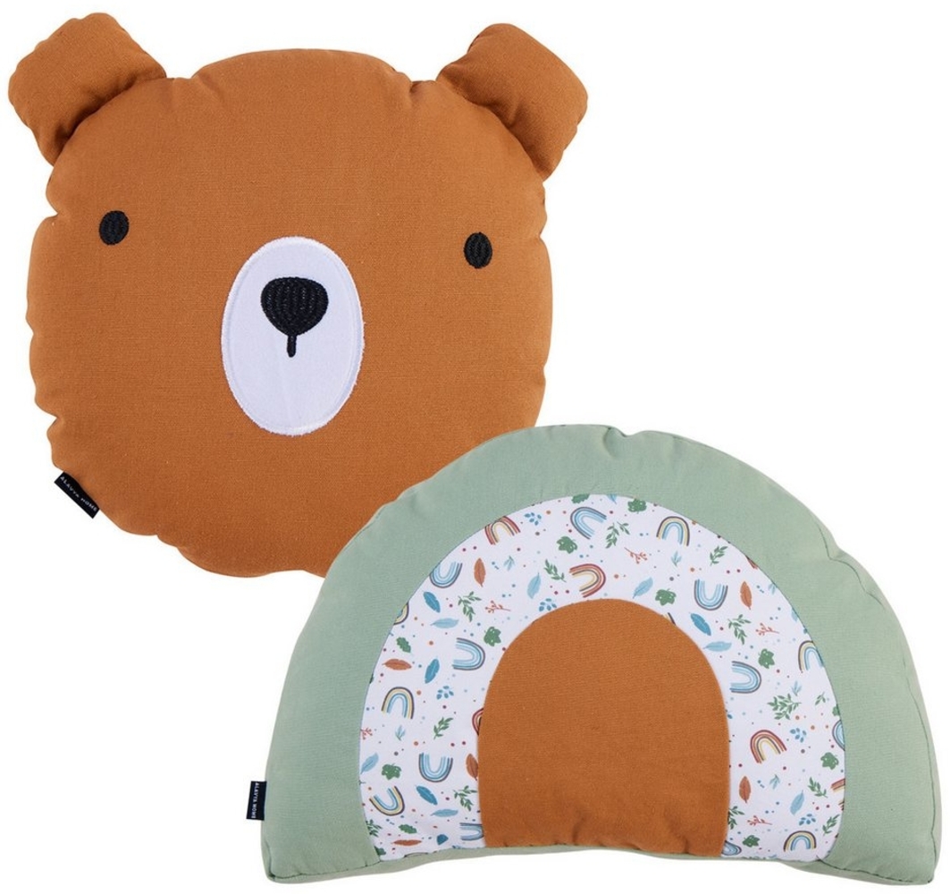 Alavya Home® Dekokissen Kinderkissen 2-tlg SET Kuschelkissen Kinder Flauschig mit Füllung, Kinderkissen Zierkissen für Hausbett Babyzimmer Kinderzimmer Deko Bild 1