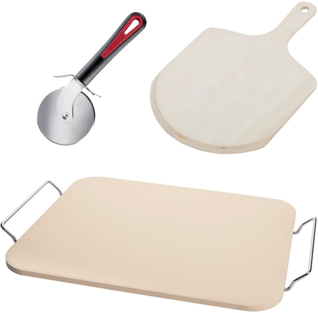 WESTMARK Pizzastein, Keramik, (Set, 3-St), Inkl. Pizzaschaufel und Pizzaschneider Bild 1