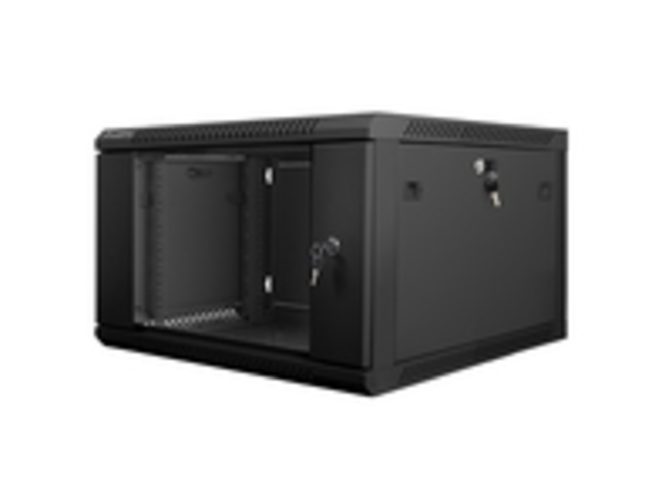 LANBERG 19 6U 600x600 Wandgehäuse Glastür (FlatPack) sw Bild 1