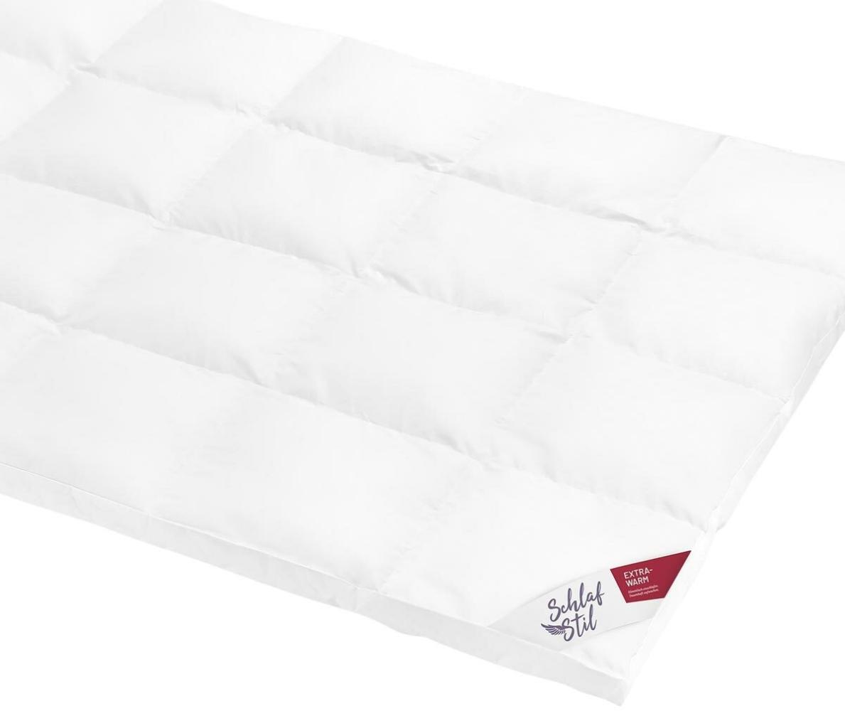 Schlafstil Daunendecke D400 extra warm, 90% Daunen, 10% Federn|155x220 cm Bild 1