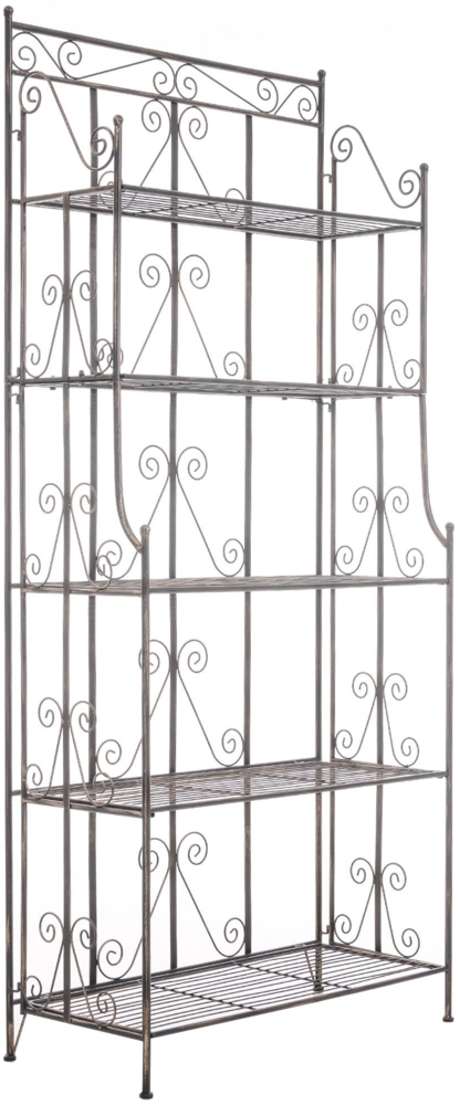 CLP Standregal Ciara, Regal für Balkon, Terrasse und Garten mit 5 klappbaren Böden,bronze Bild 1