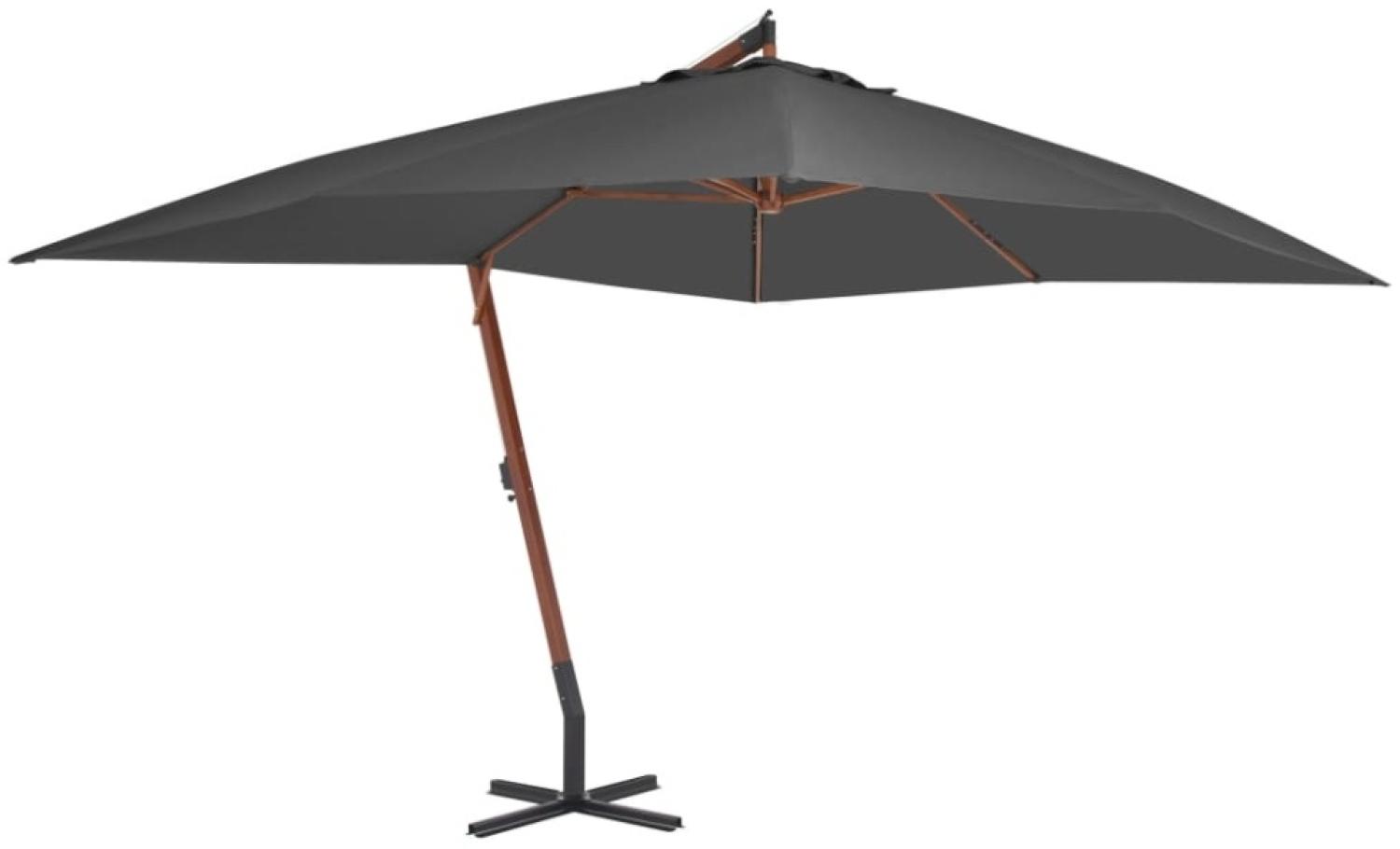 vidaXL Ampelschirm mit Holz-Mast 400x300 cm Anthrazit 44491 Bild 1