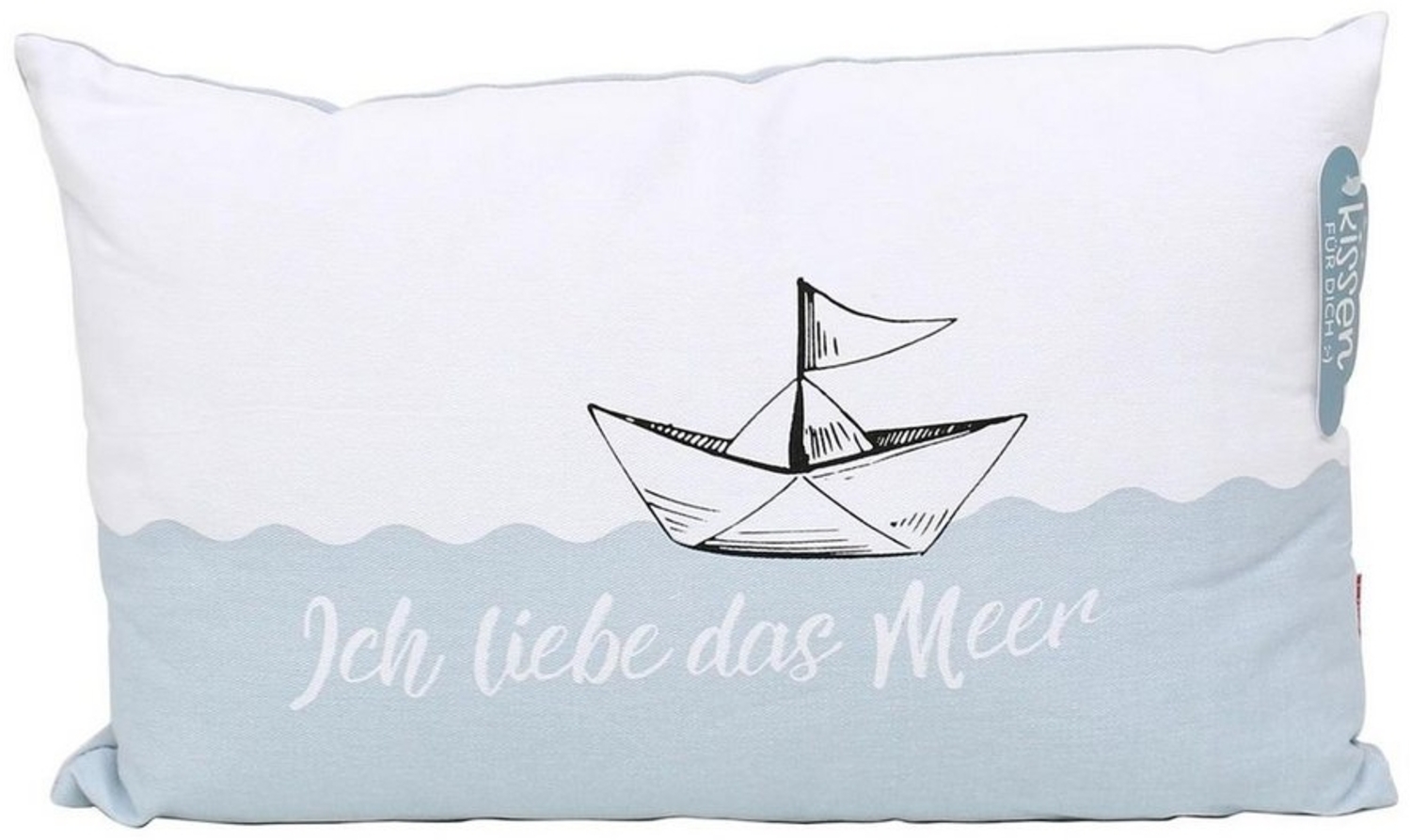 Dekohelden24 Dekokissen Meer Kissen mit Bezug aus 100% Baumwolle, L / B / H: 40 x 13 x 23 cm. Bild 1