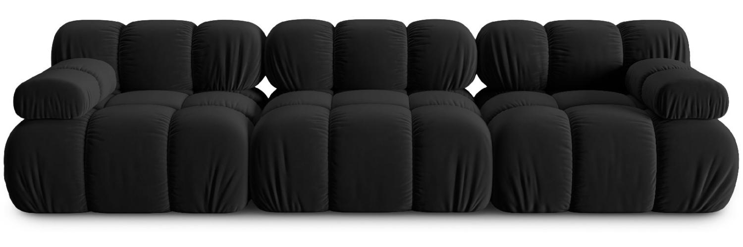 Micadoni Modulares Sofa Bellis 3-Sitzer Samtstoff Schwarz Bild 1