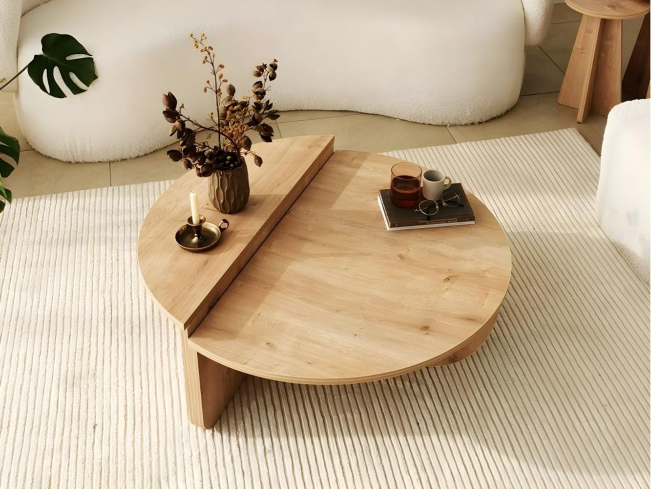 Vente-unique - Couchtisch 2-teilig - Naturfarben hell - ALOEVA Bild 1